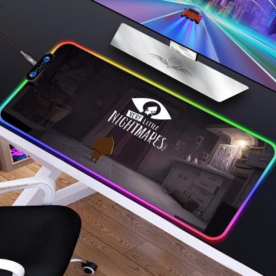 Little Nightmares Large RGB Gaming Mouse Pad XXL LED Mause Pad PC Gamer Mouse Carpet Big 20 - Little Nightmares Merch