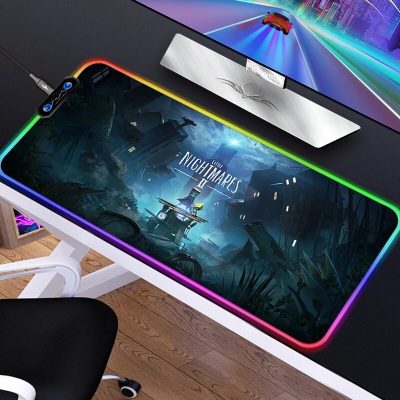 Little Nightmares Large RGB Gaming Mouse Pad XXL LED Mause Pad PC Gamer Mouse Carpet Big 22 - Little Nightmares Merch